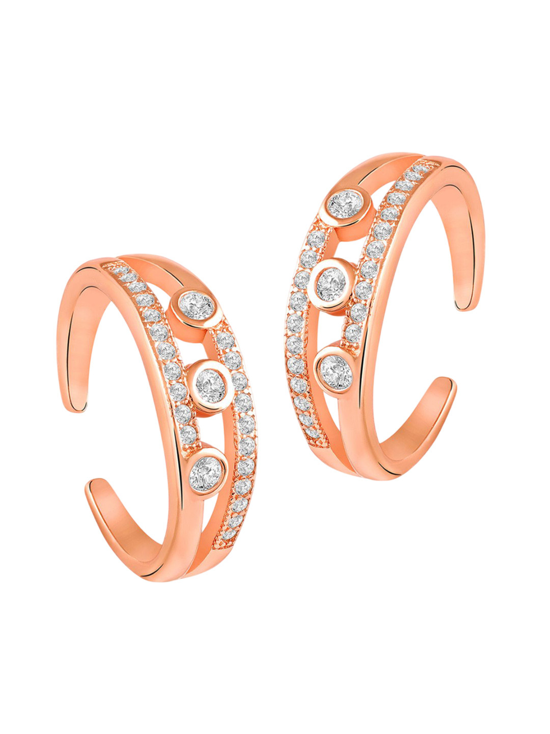 Peora Rose Gold-Plated Toe Rings
