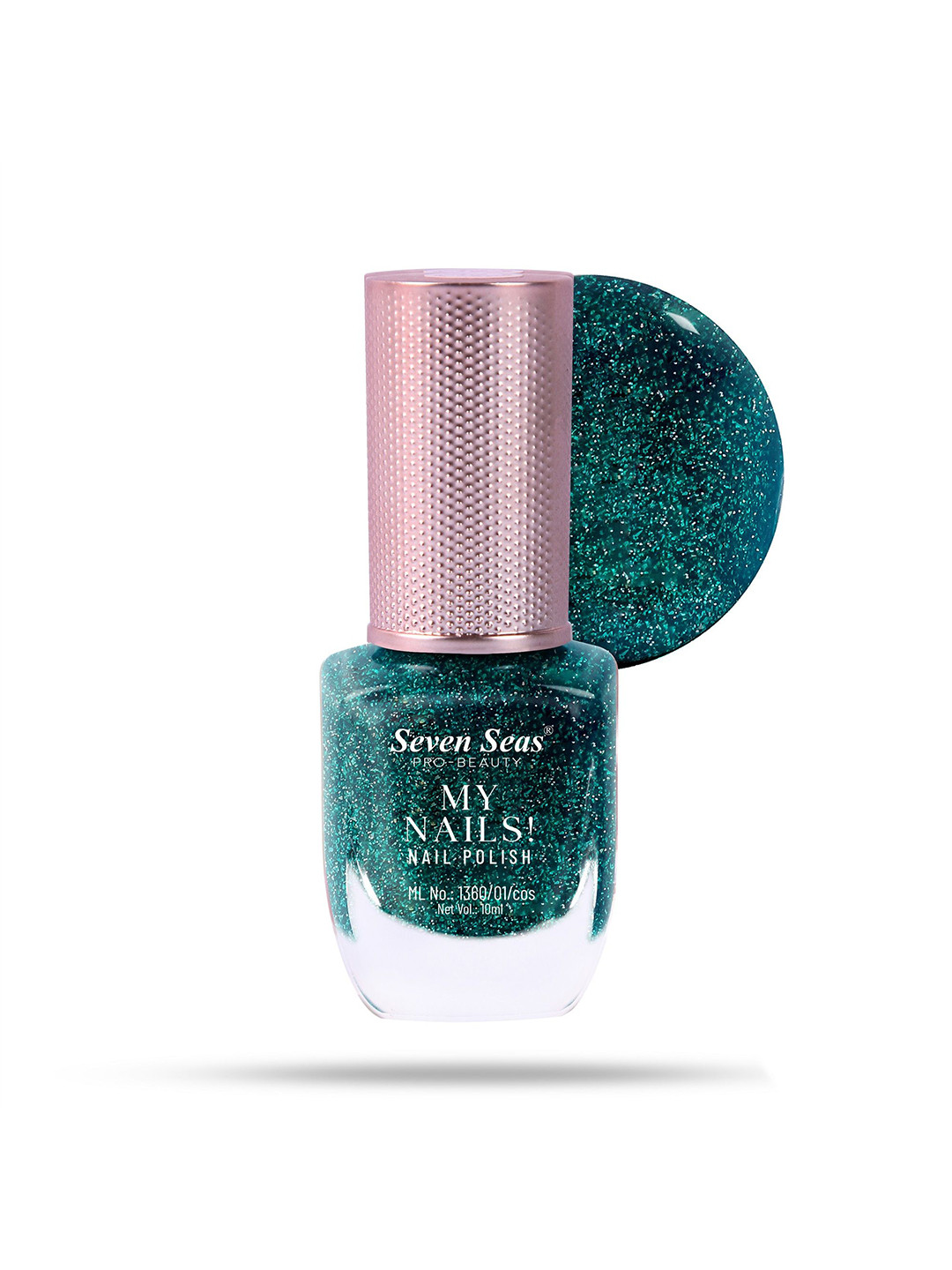 Seven Seas My Nails Pro-Beauty Long-Lasting Glitter Nail Polish - 10 ml - Green 336