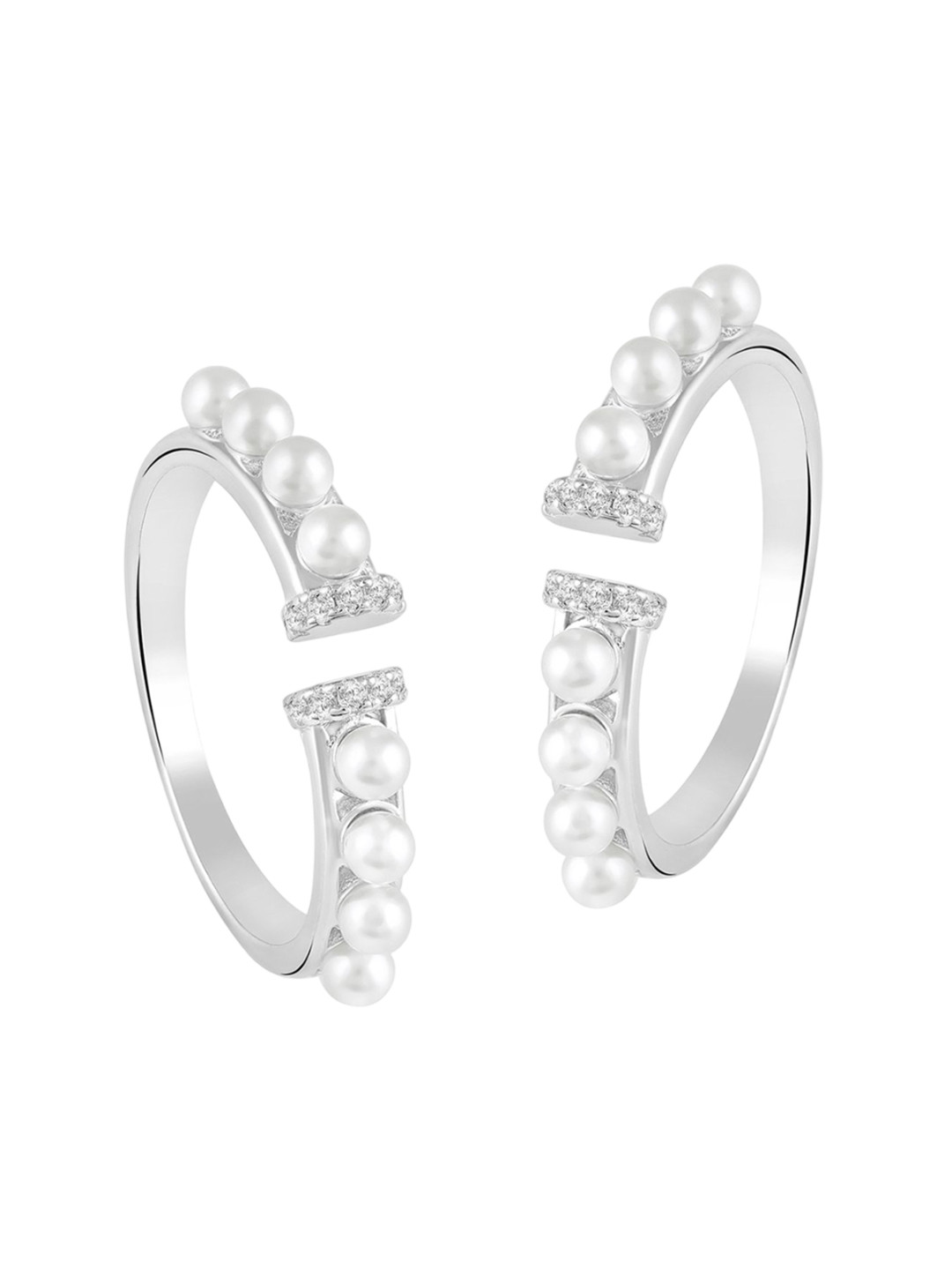 Peora Rhodium-Plated Toe Rings