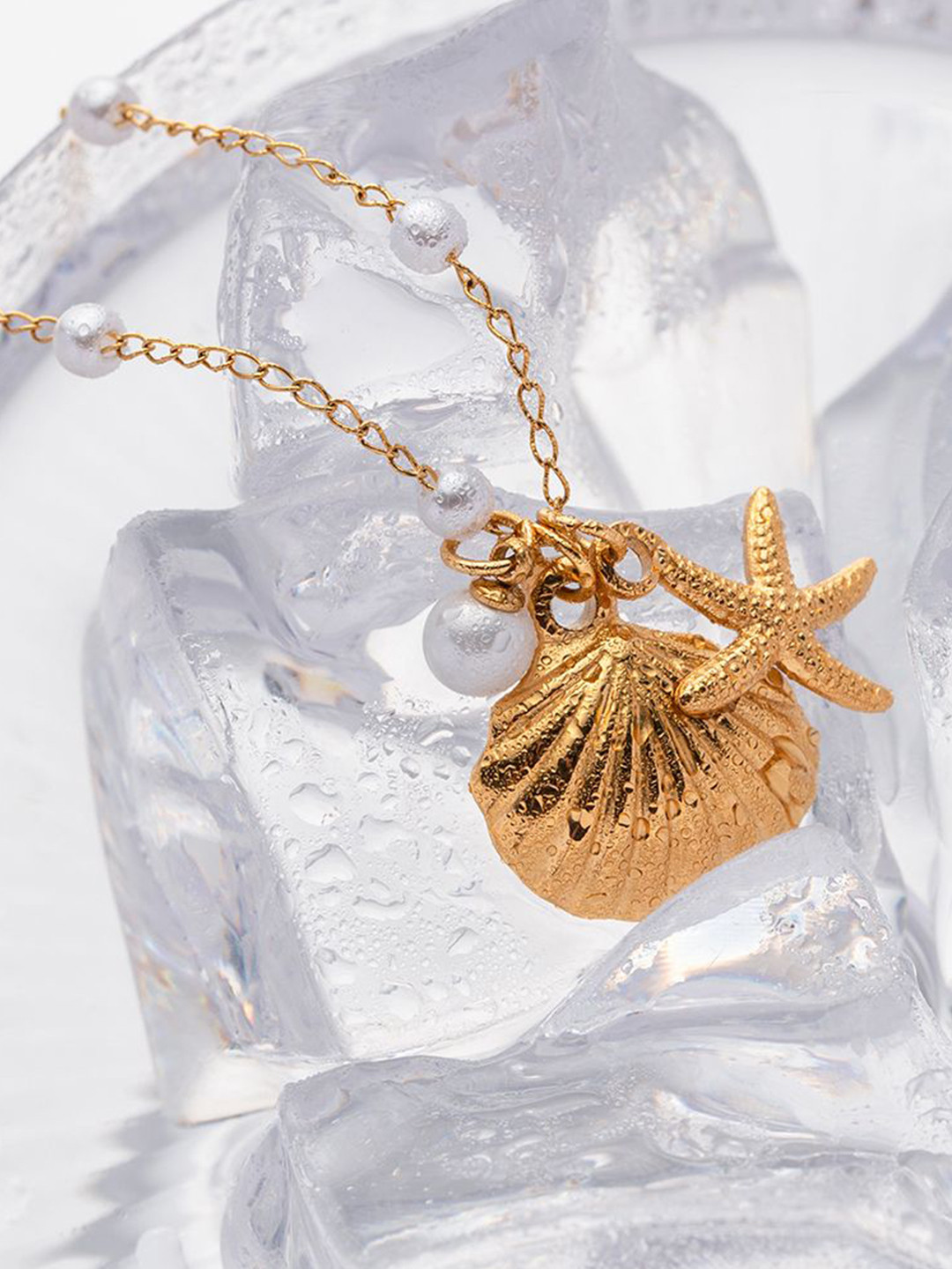 Aiza 18KT Gold Plated Marine Duo Necklace