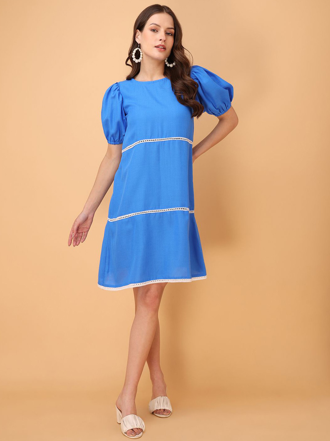 OBSHIVKA Puff Sleeve  Cotton Dress