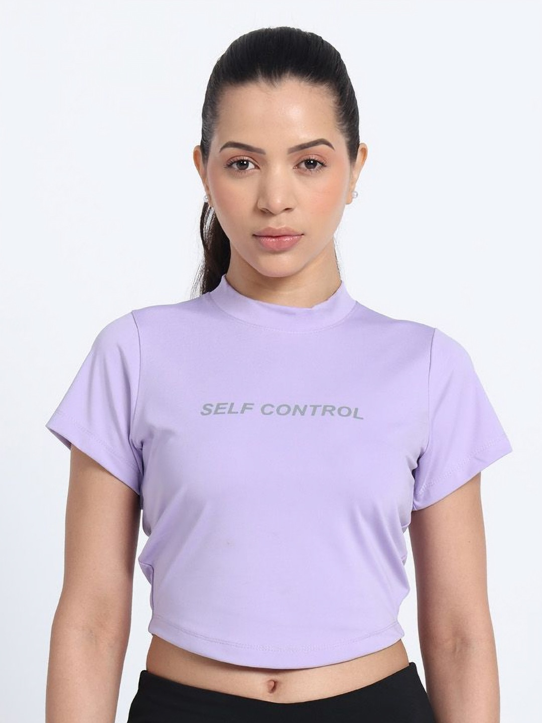 CLOTHWIK COLLECTION Women Workout Self Control Printed Crop T-shirt