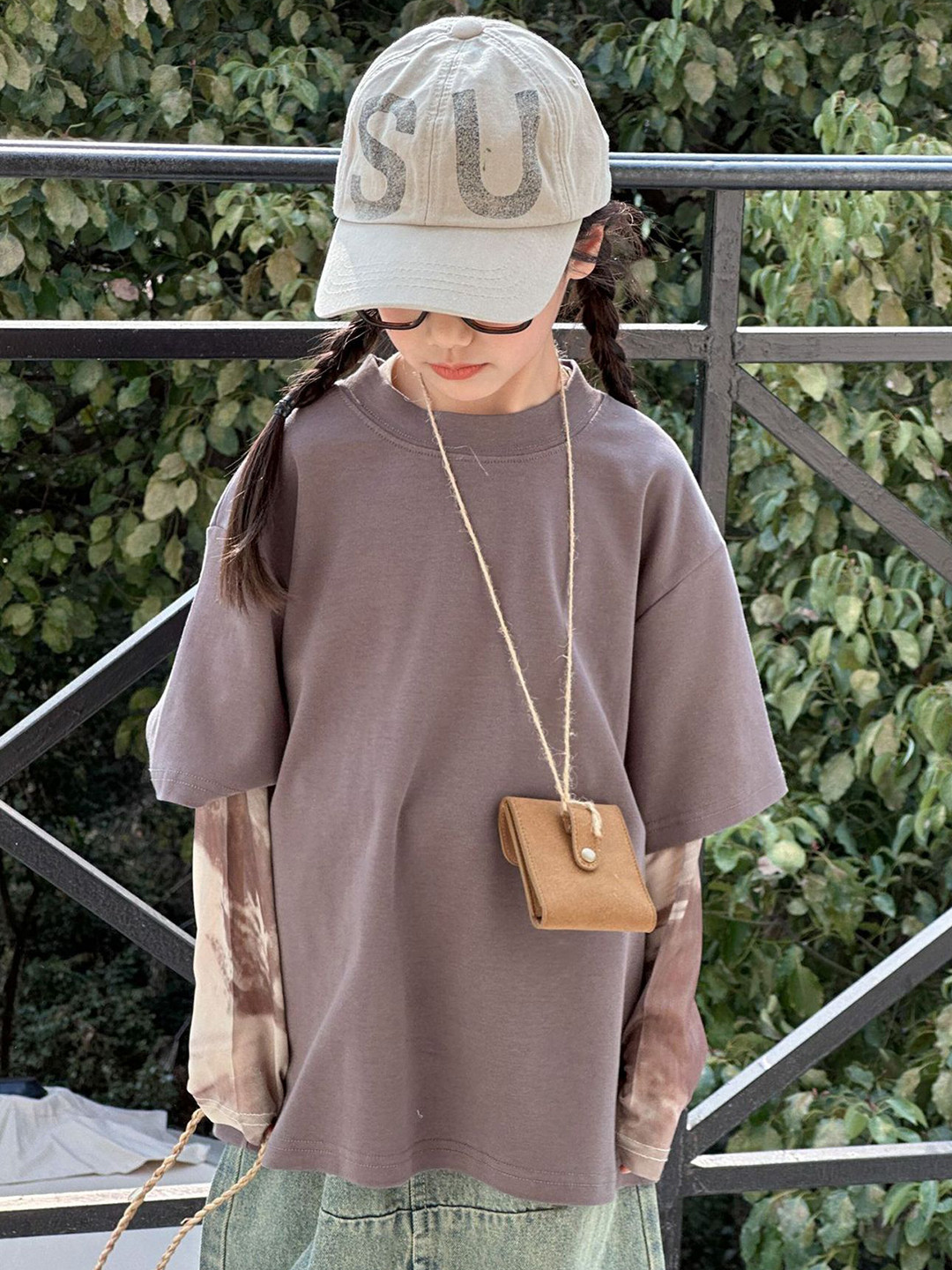 LULU & SKY Kids Other Printed V-Neck Raw Edge Regular T-shirt