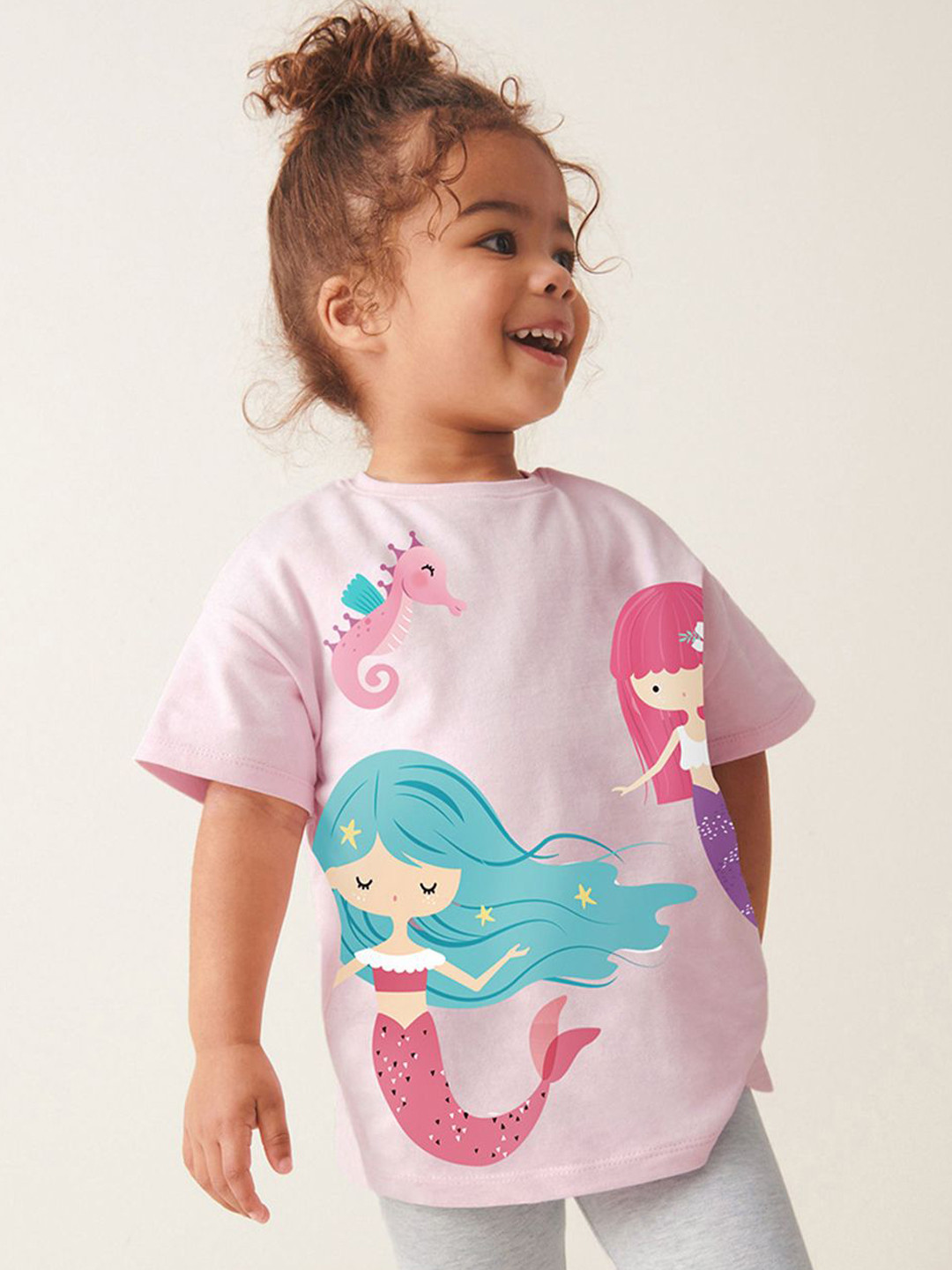 YK Printed Kid-Girls T-Shirt & Leggings Clothing Set