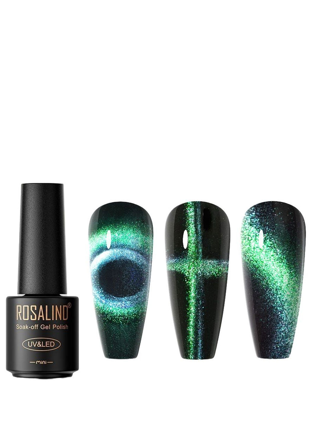 ROSALIND Soak-Off UV & LED Long-Wearing Gel Polish - 7 ml - C263 Black & Green