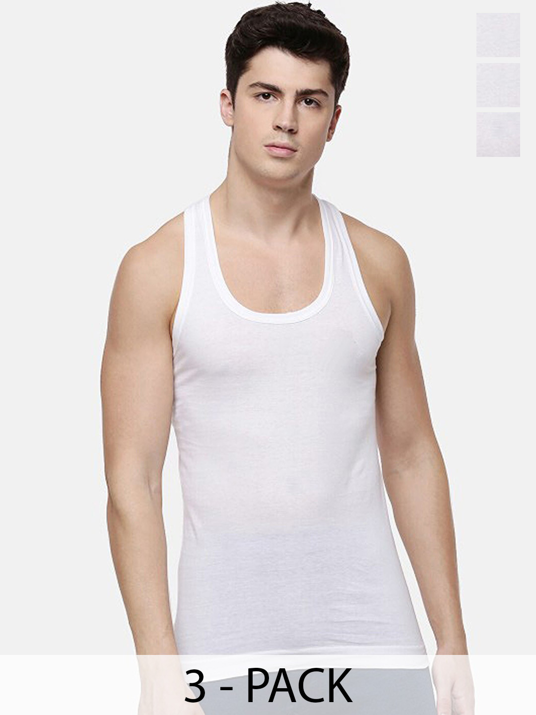 CAVENDERS Pack Of 3 Scoop Neck Pure Cotton Basic Vests - C78=-SWIFT---3---85