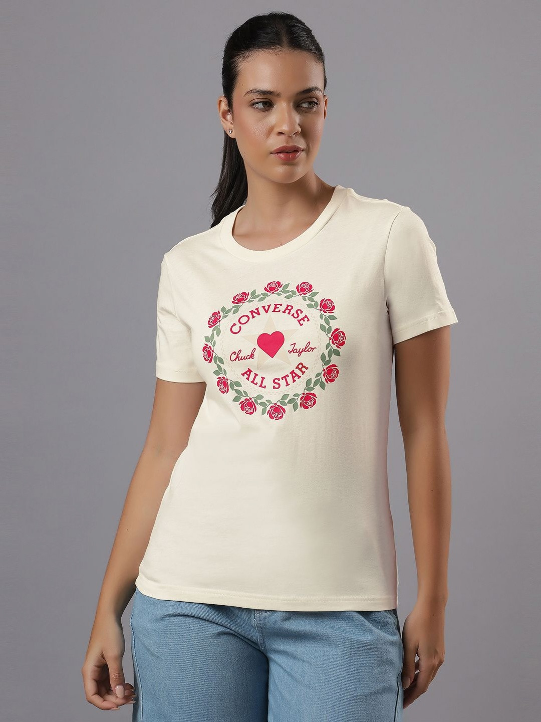 Converse Women Rose Patch T-Shirt