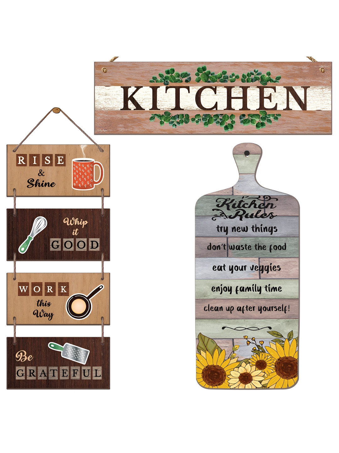 Chaka Chaundh KITCHEN Wood Matte Hanging Hall Signs and Plaques-5.5In