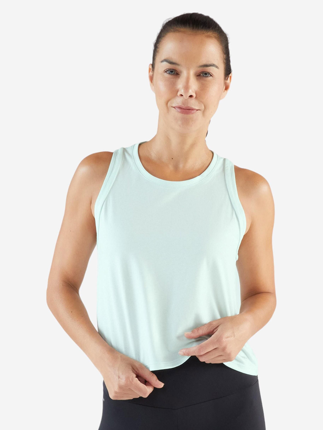 Decathlon  Solid Round Neck Sleeveless Polyester Regular Fit Sports Tank Top