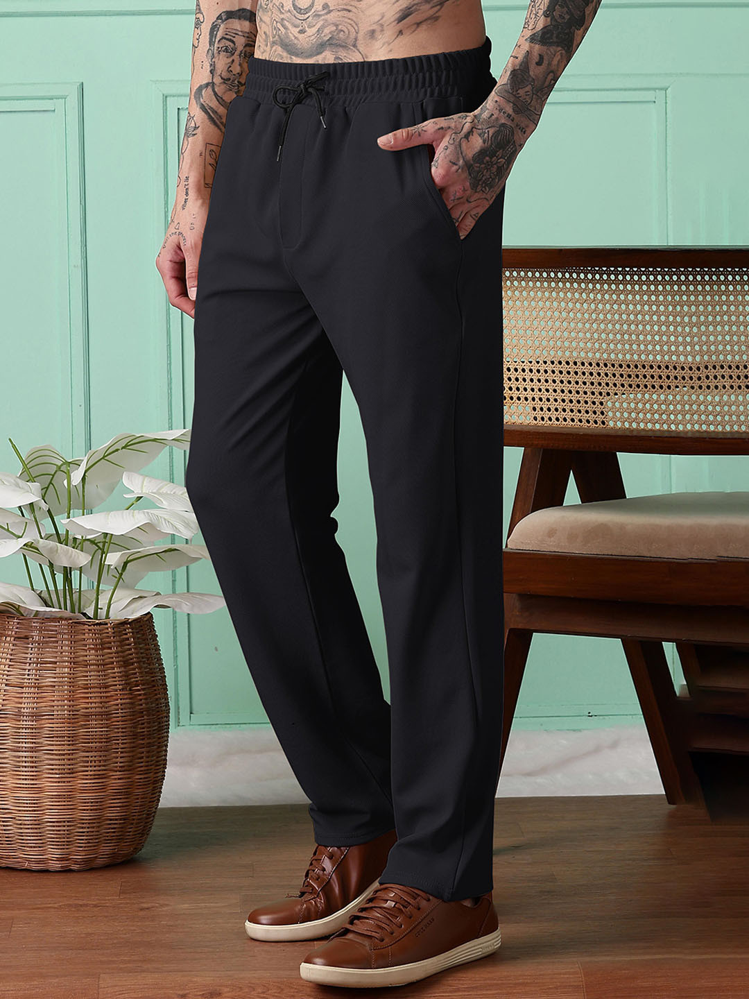 SWADESI STUFF Men Solid Cotton Regular Track Pants