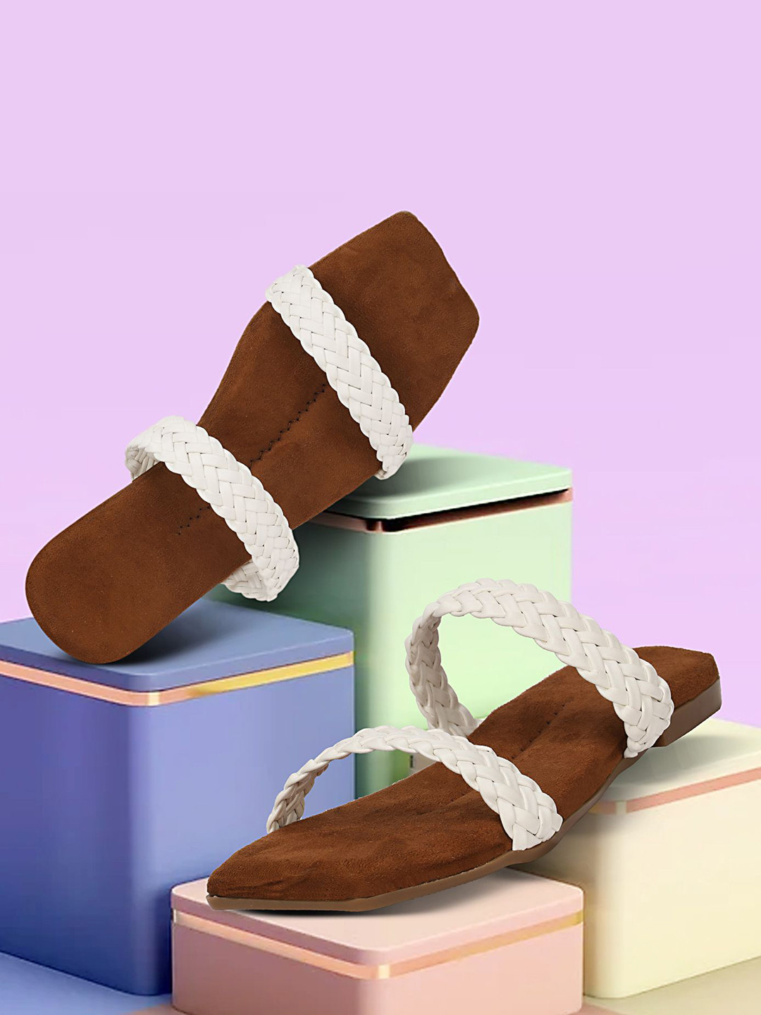 Ishransh Women Striped Open Toe Flats