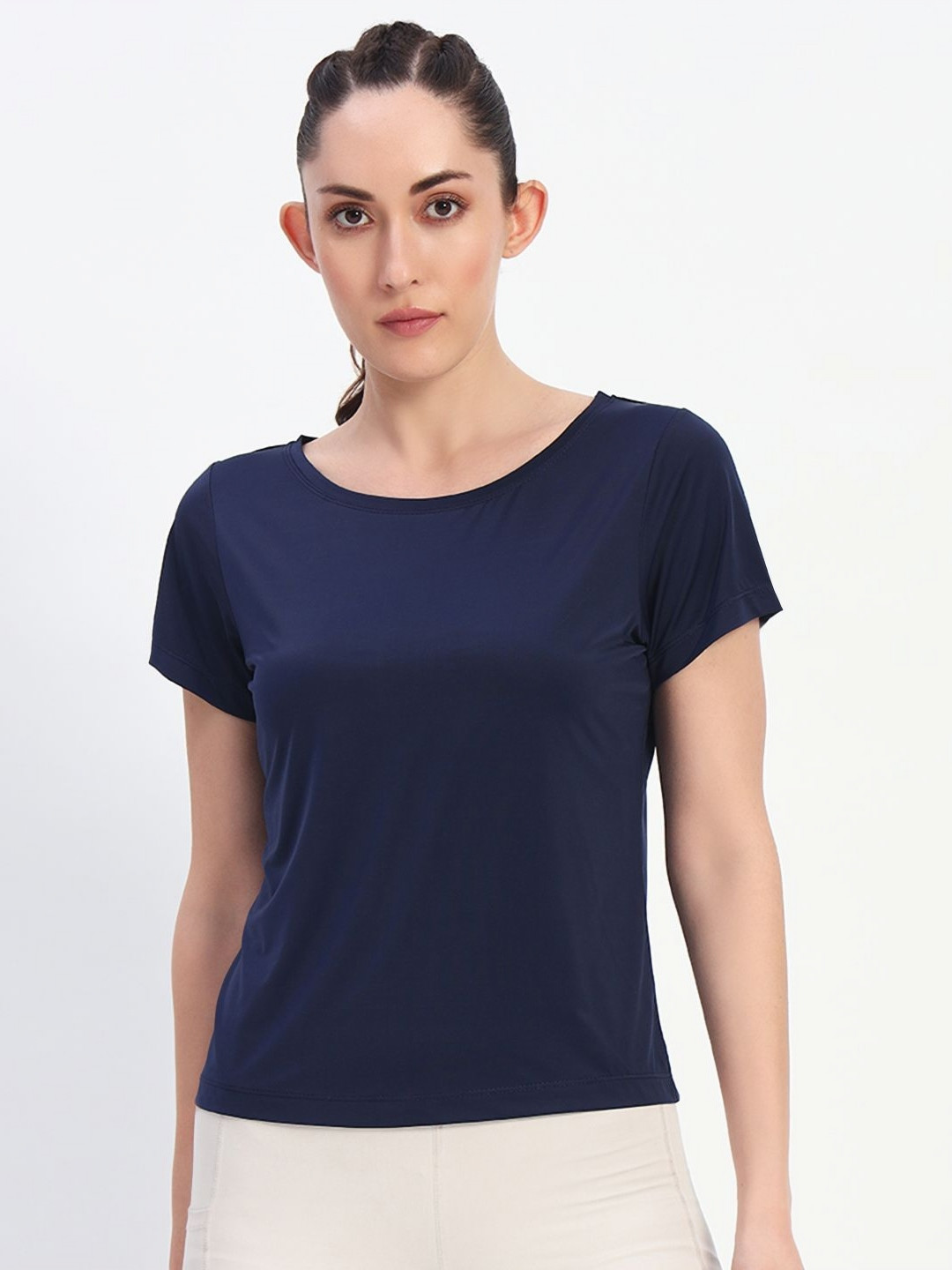 CLOTHWIK COLLECTION Women Solid Round Neck T-shirt