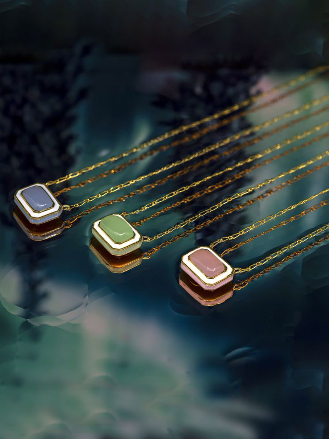 manner Gold-Plated Stone-Studded Necklace