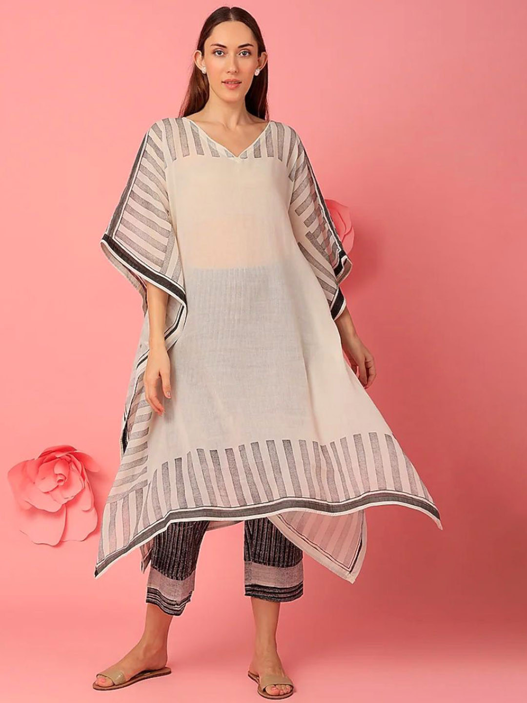 Banana Labs Striped Pure Cotton Kurta with Palazzos