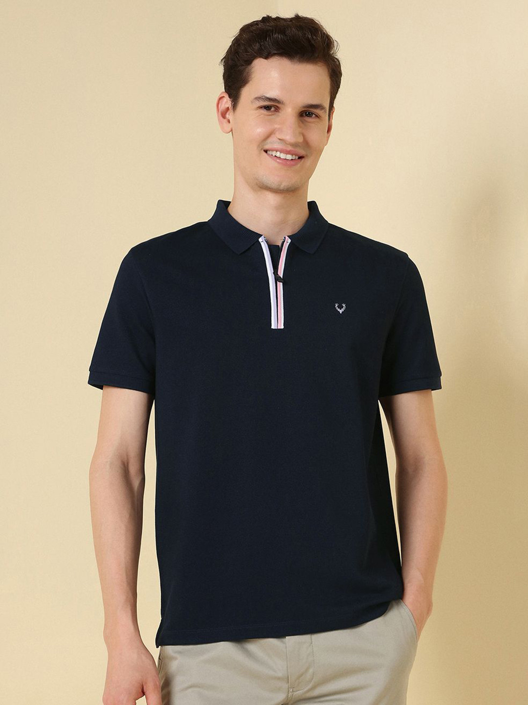 Allen Solly Men Solid Polo Collar T-shirt