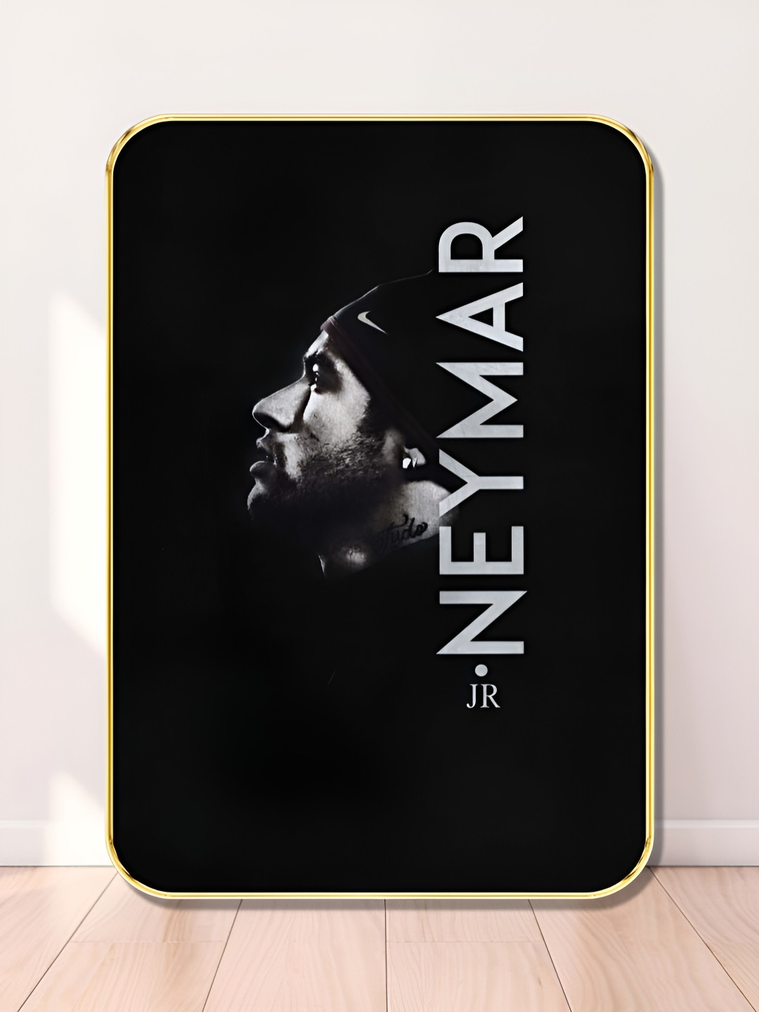 Myntra Elegant Homes Black & White Neymar Jr. Wooden Wall Art