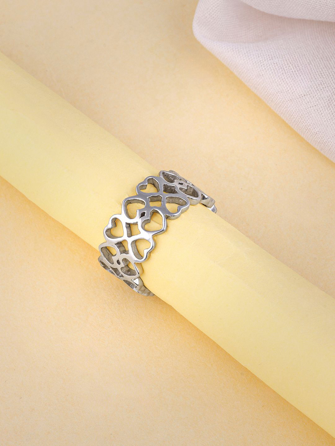 GIVA 925 Silver Strong Heart Ring Fixed Size Indian-12