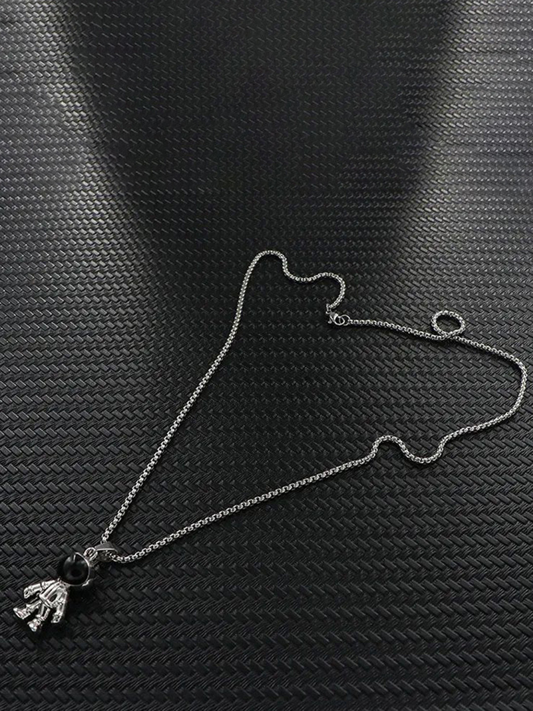 Minprice Stainless Steel Silver-Plated Astronaut Pendant With Chain