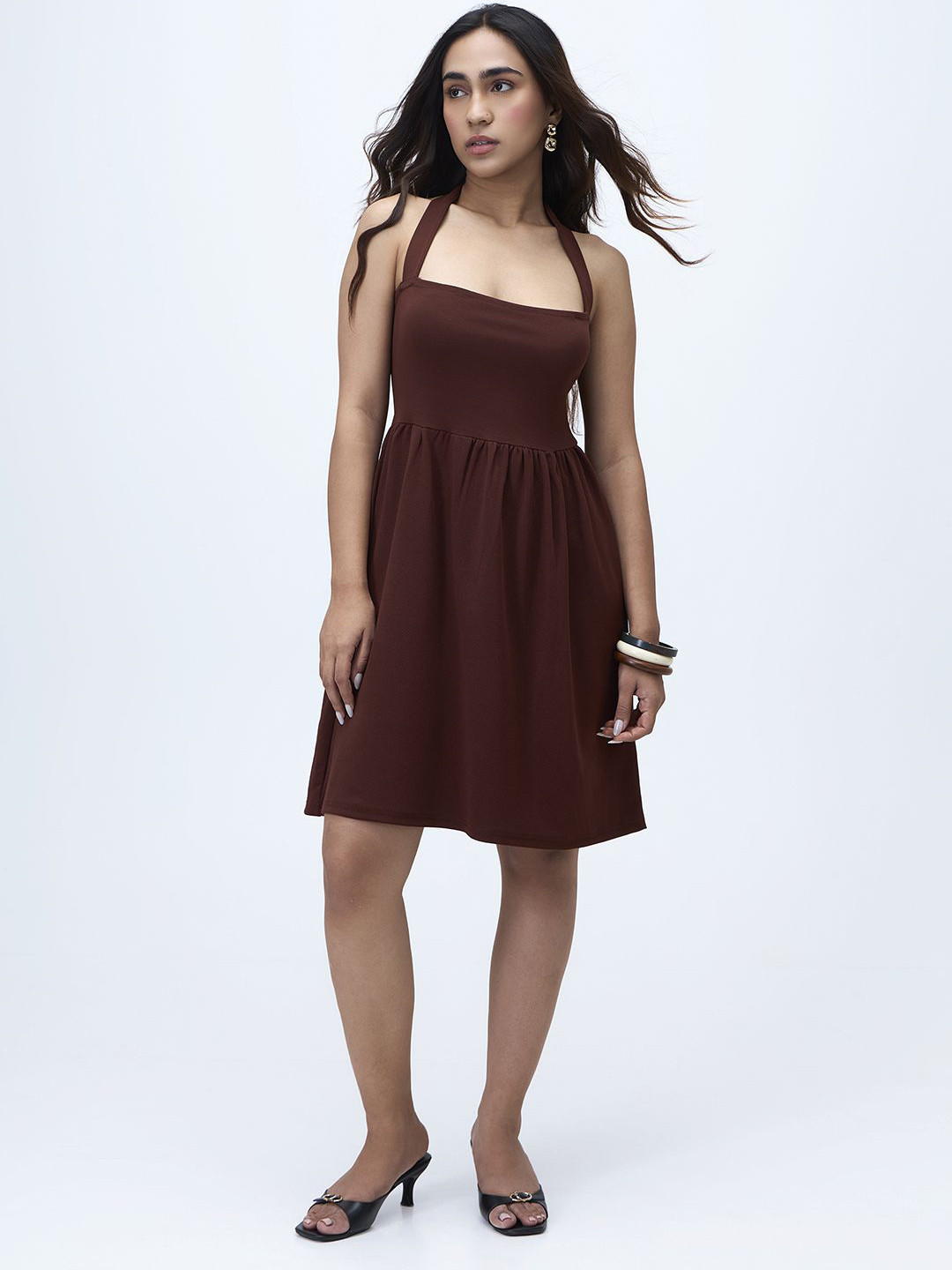 COLOR CAPITAL  Women Solid Fit & Flare Above Knee Length Dress