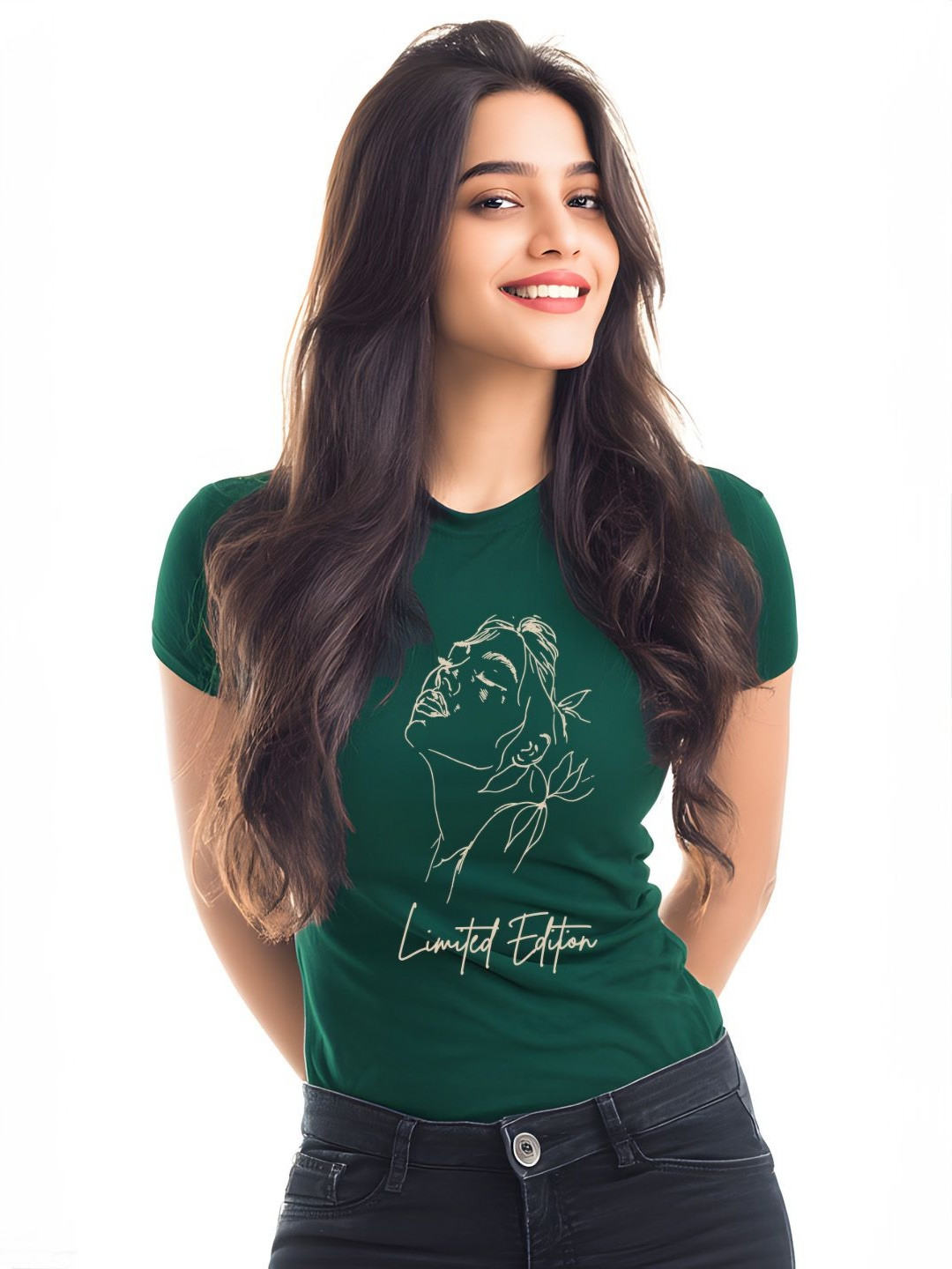 Storeily Graphic Printed Round Neck Cotton Raw Edges T-shirt