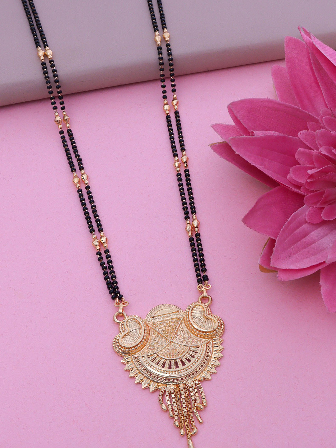Ramdev Art Fashion Jwellery Gold-Plated Artificial Beads Long Mangalsutra