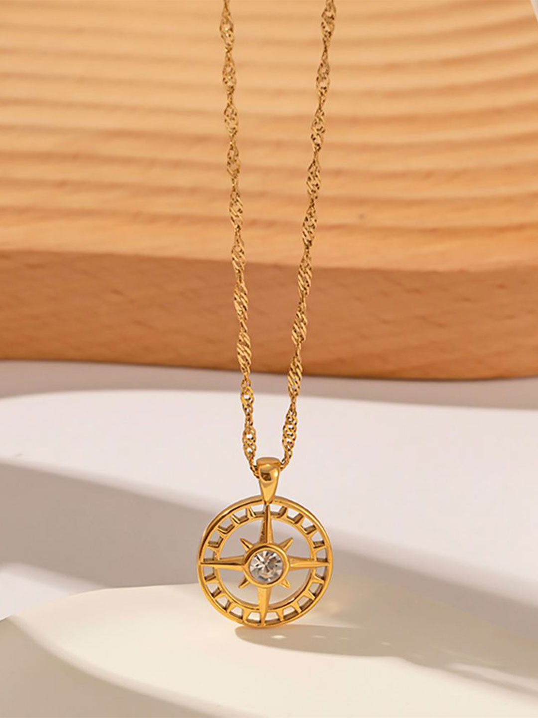 Aiza 18KT Gold Plated Starry Embrace Pendant with chain