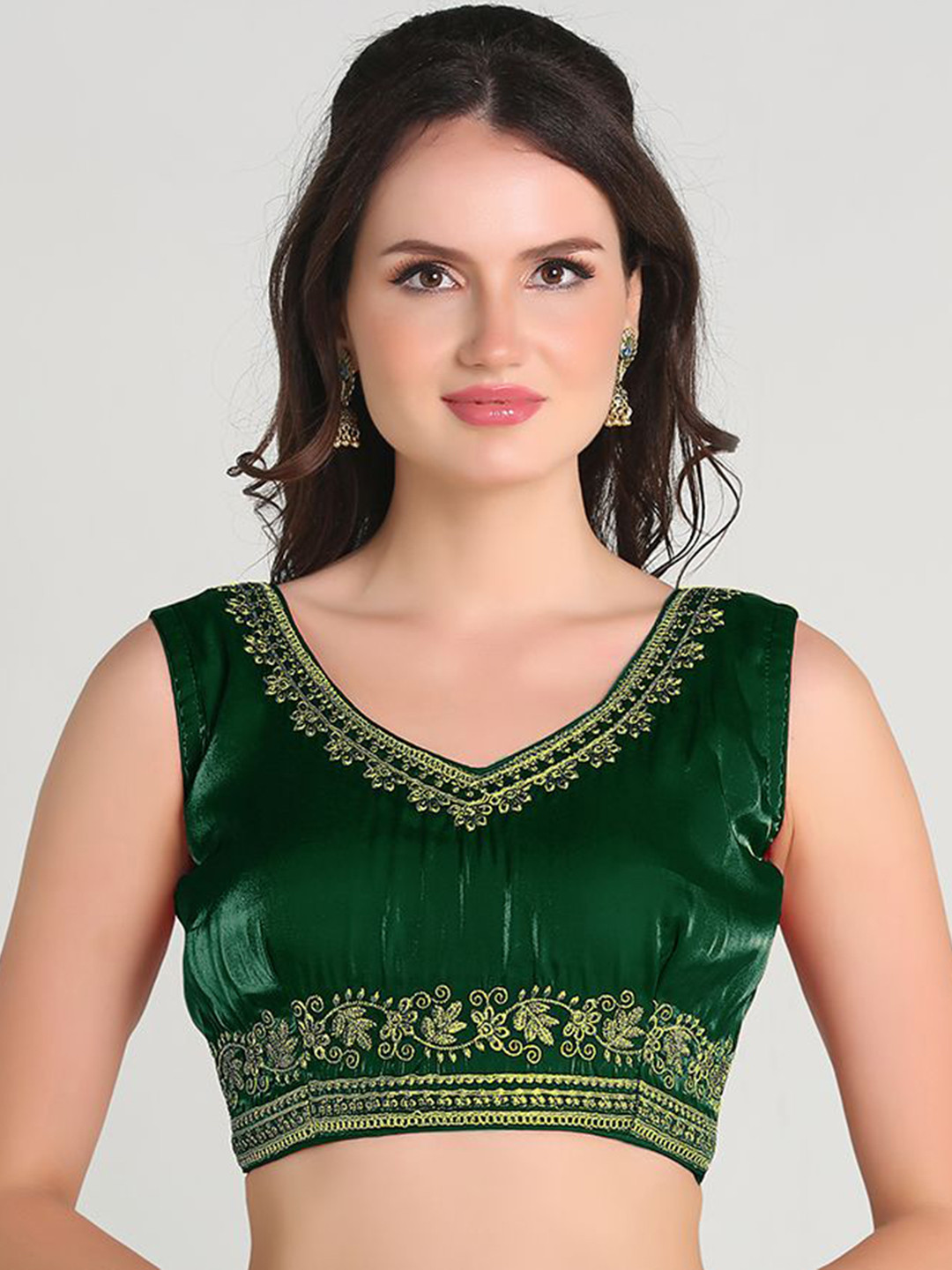 HERE&NOW Embroidered Sleevless Saree Blouse