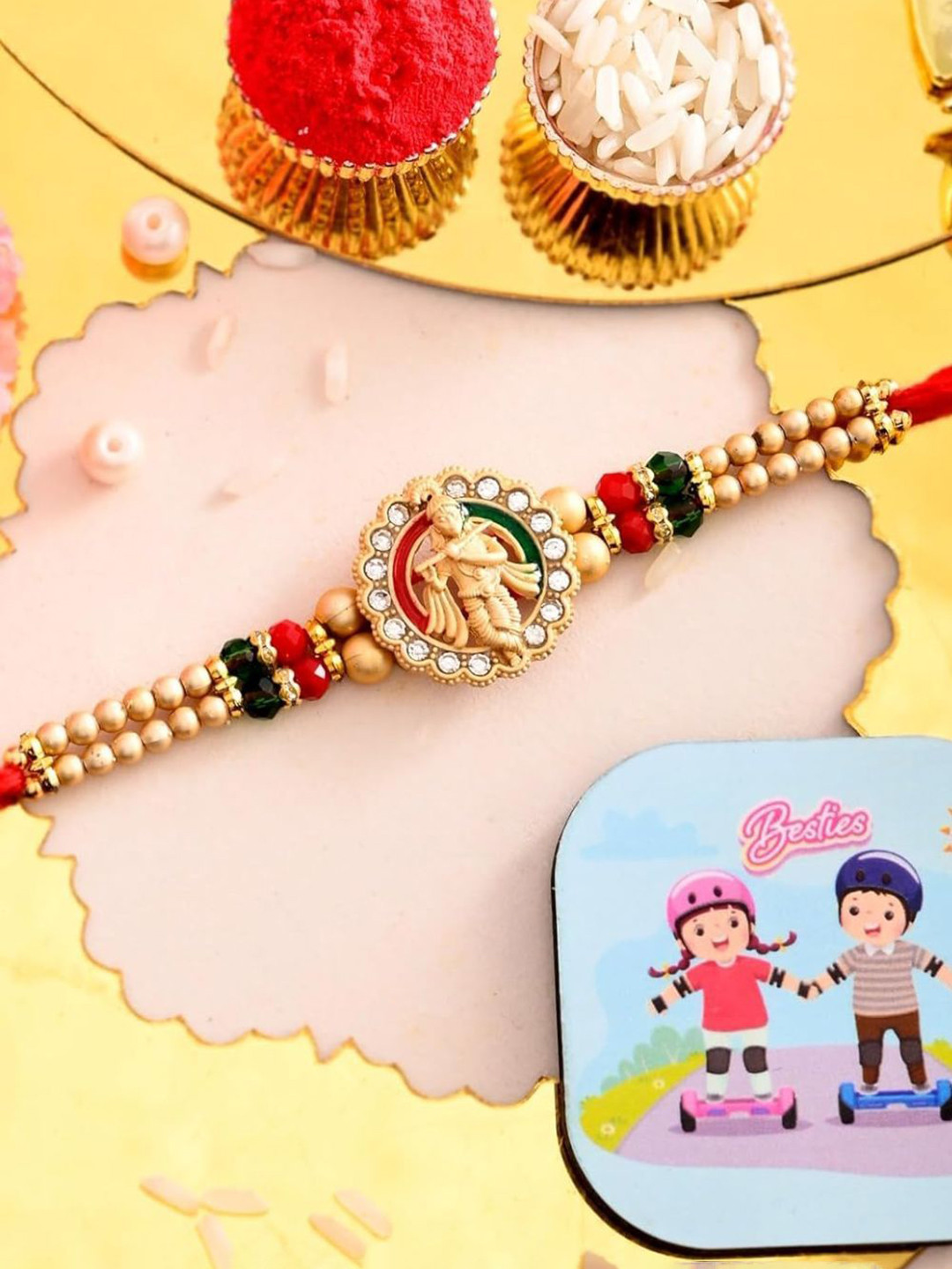 CraftVatika Brother Rakhi with Magnet Gift Set