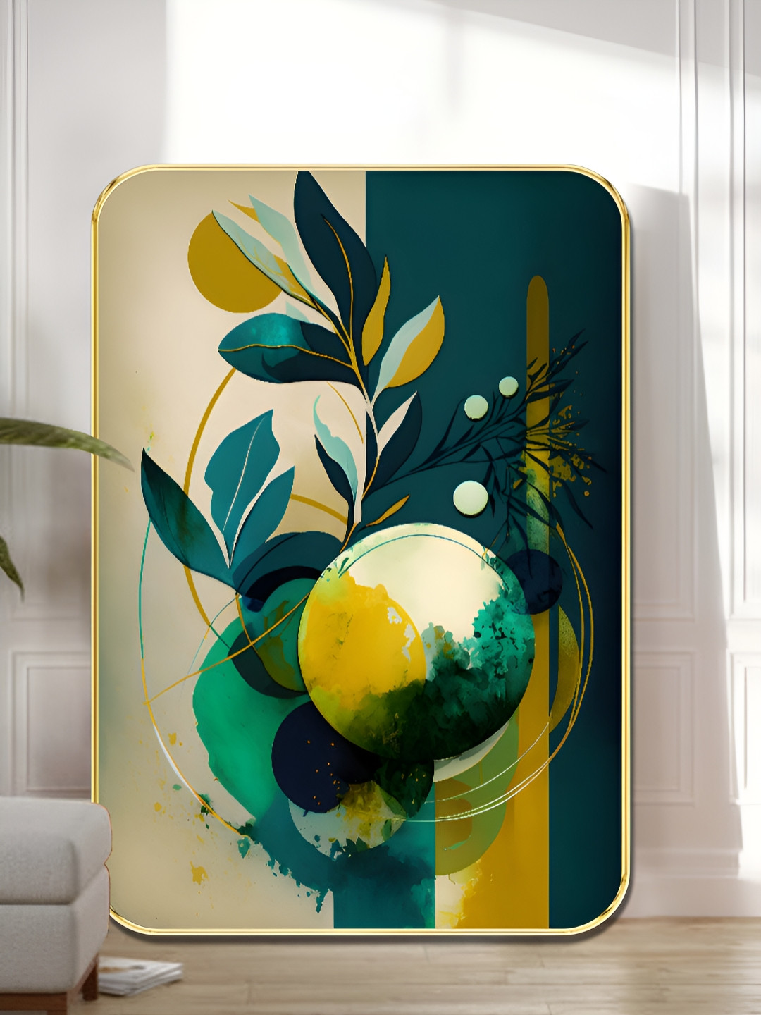 Myntra Elegant Homes Modern Abstract Botanical Wall Art Wood Wall Wall Art - 24 x 18 in