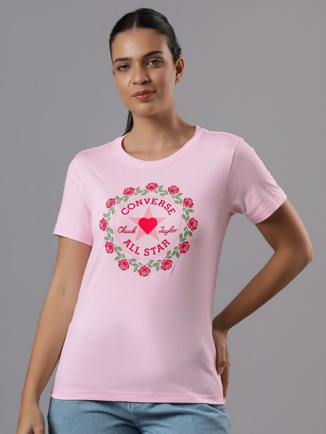Converse Women Rose Patch T-Shirt