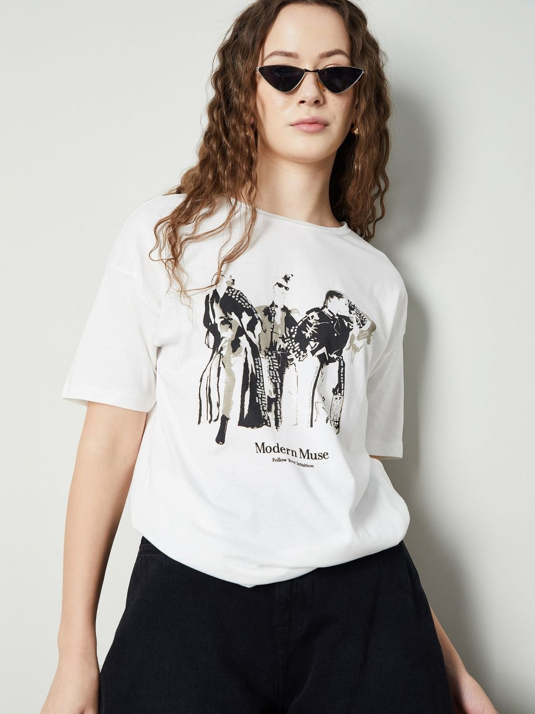 max People and Places Printed Round Neck Cotton T-shirt