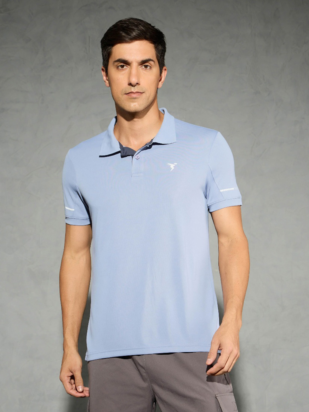 Technosport  Men Solid Slim Fit Polo Sports T-shirt with Technocool