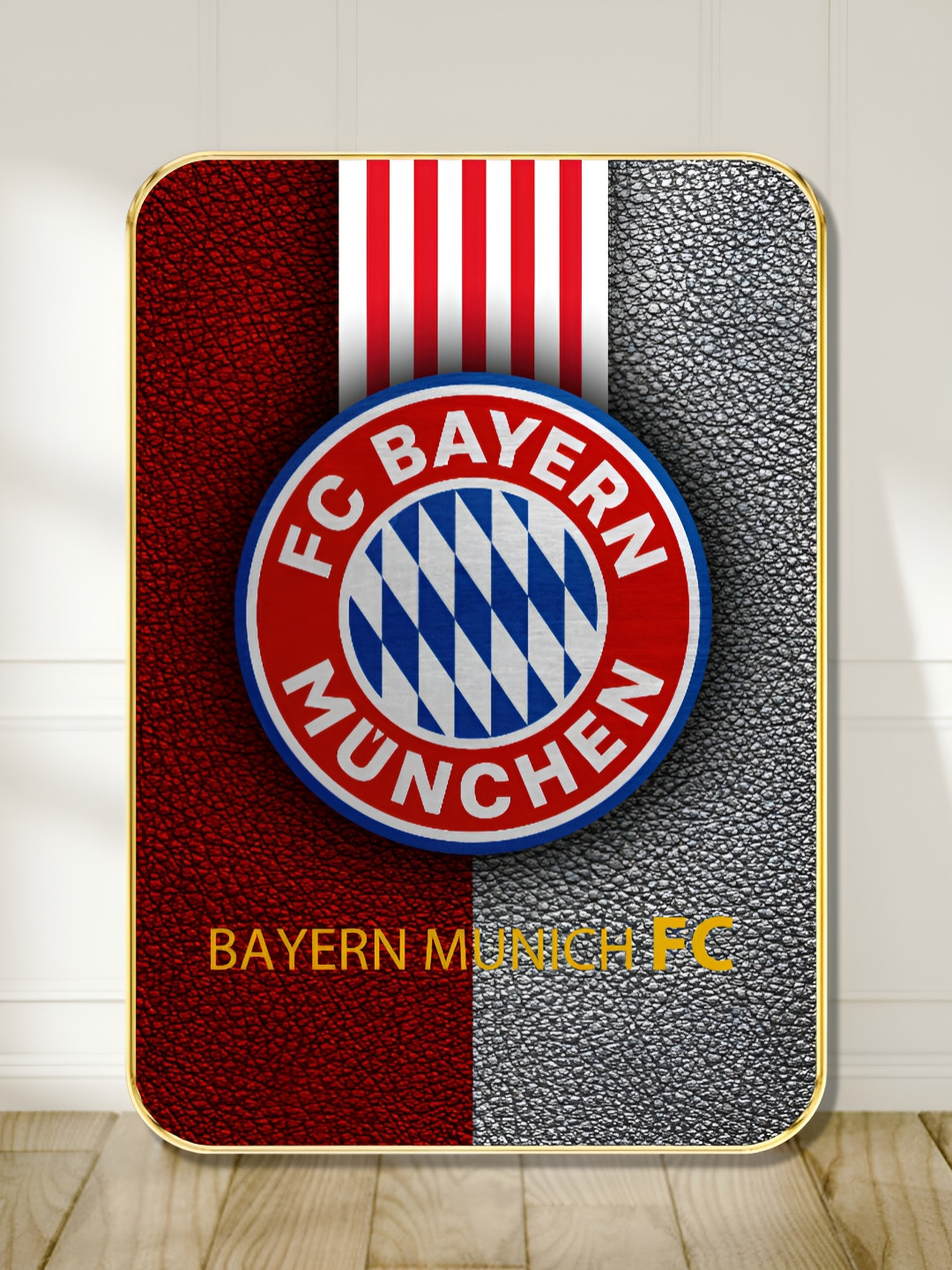 Livin'luxe Grey & Brown Bayern Munich FC Printed Wooden Wall Art