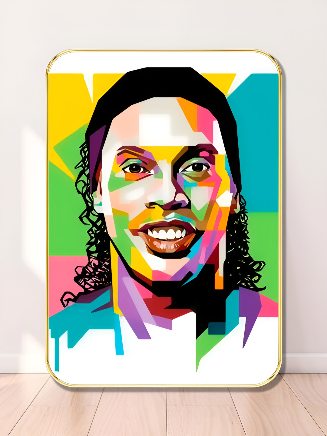 Myntra Elegant Homes White & Green Ronaldinho Pop Wooden Wall Art