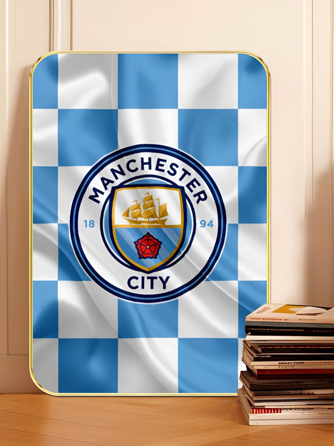 Livin'luxe White & Blue Manchester City Wooden Wall Art