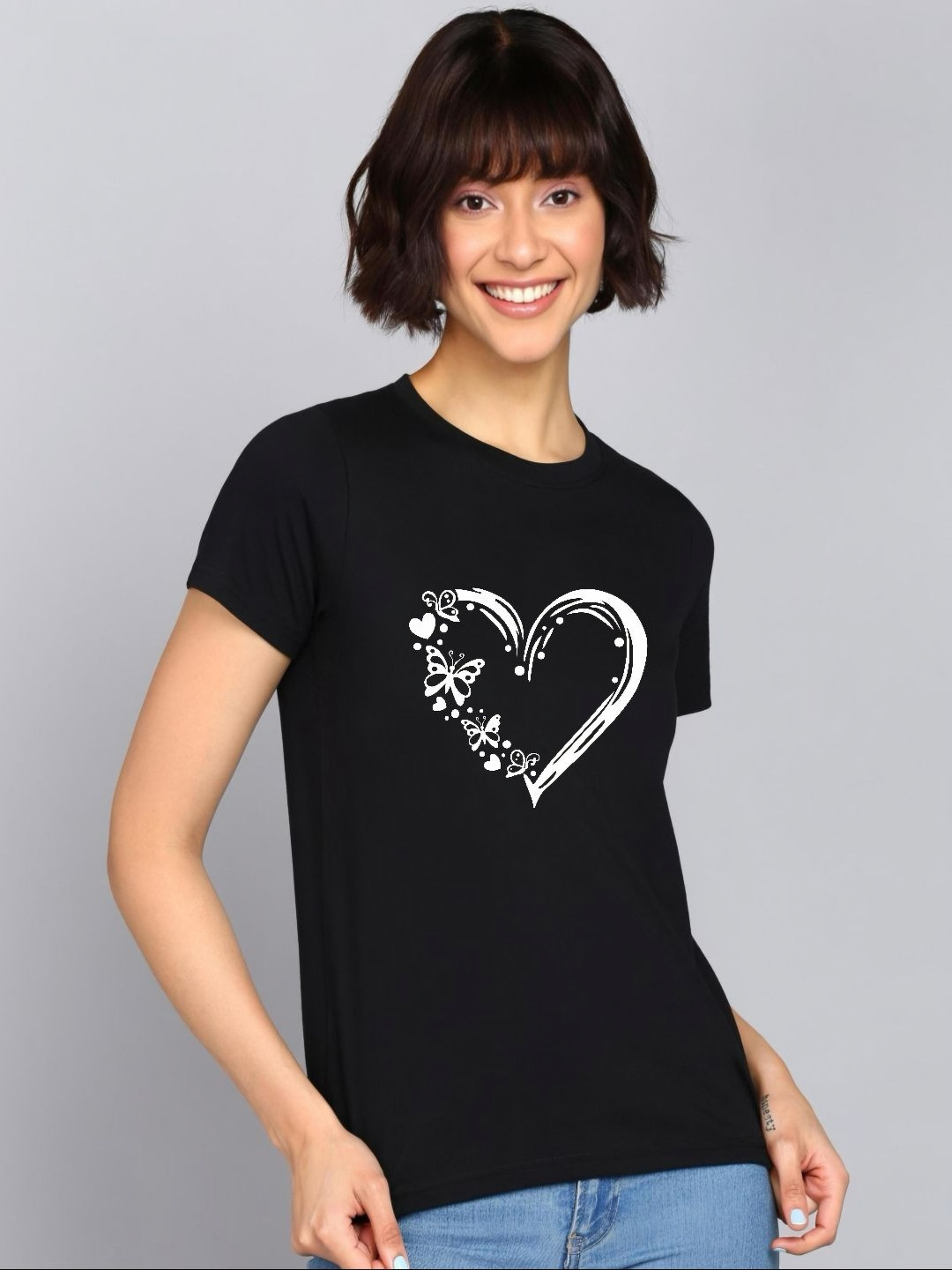 HESHA Women 1 Typography Printed Regular T-shirt