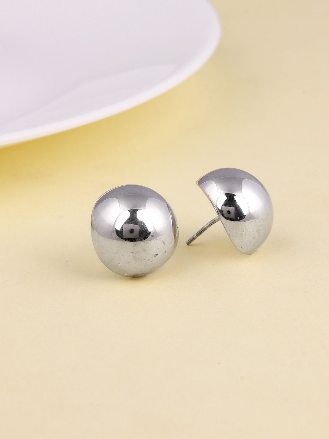 GIVA Glow Power 925 Sterling Silver 18K Rhodium Plated Circular Shaped Studs Earrings