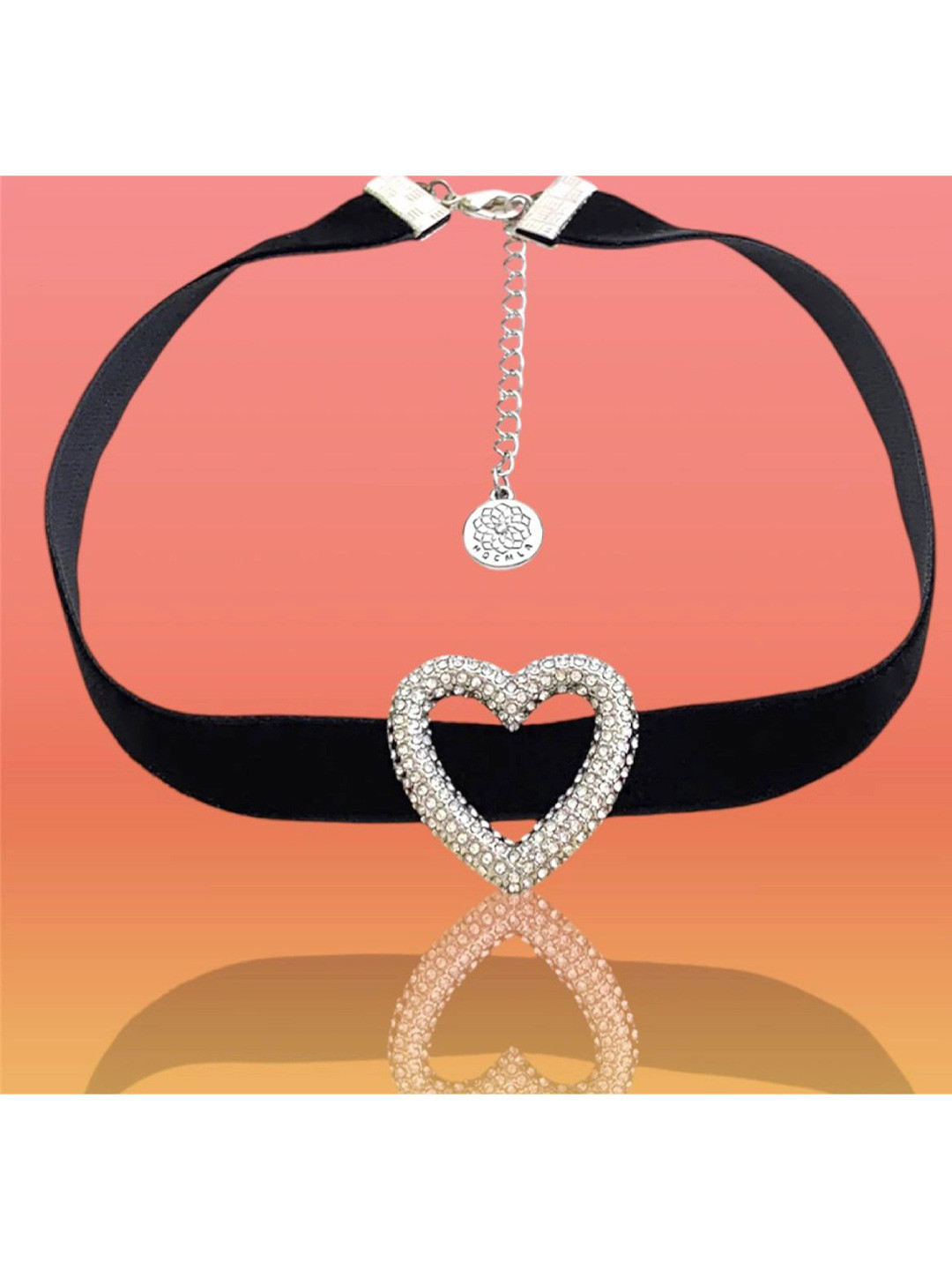 DKane Designs Gold-Plated AD Studded Heart Choker Necklace