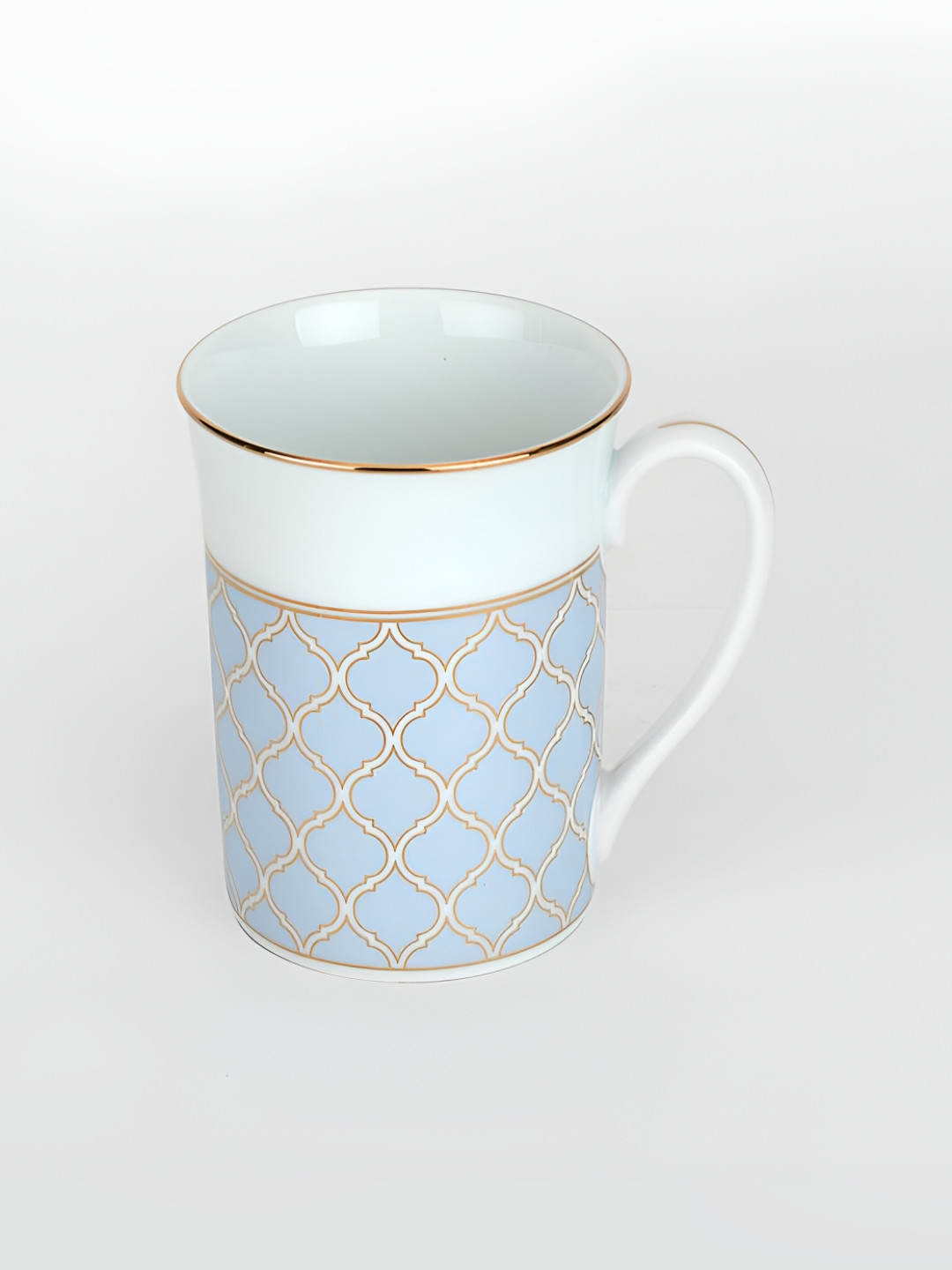 Noritake White Ethnic Motifs Porcelain Handmade Mug-330ml