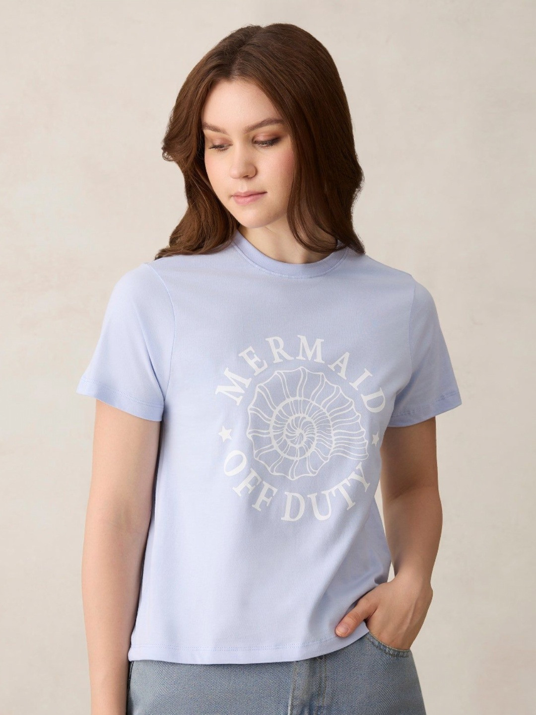Outzidr Women Crew Neck Graphic T-Shirt