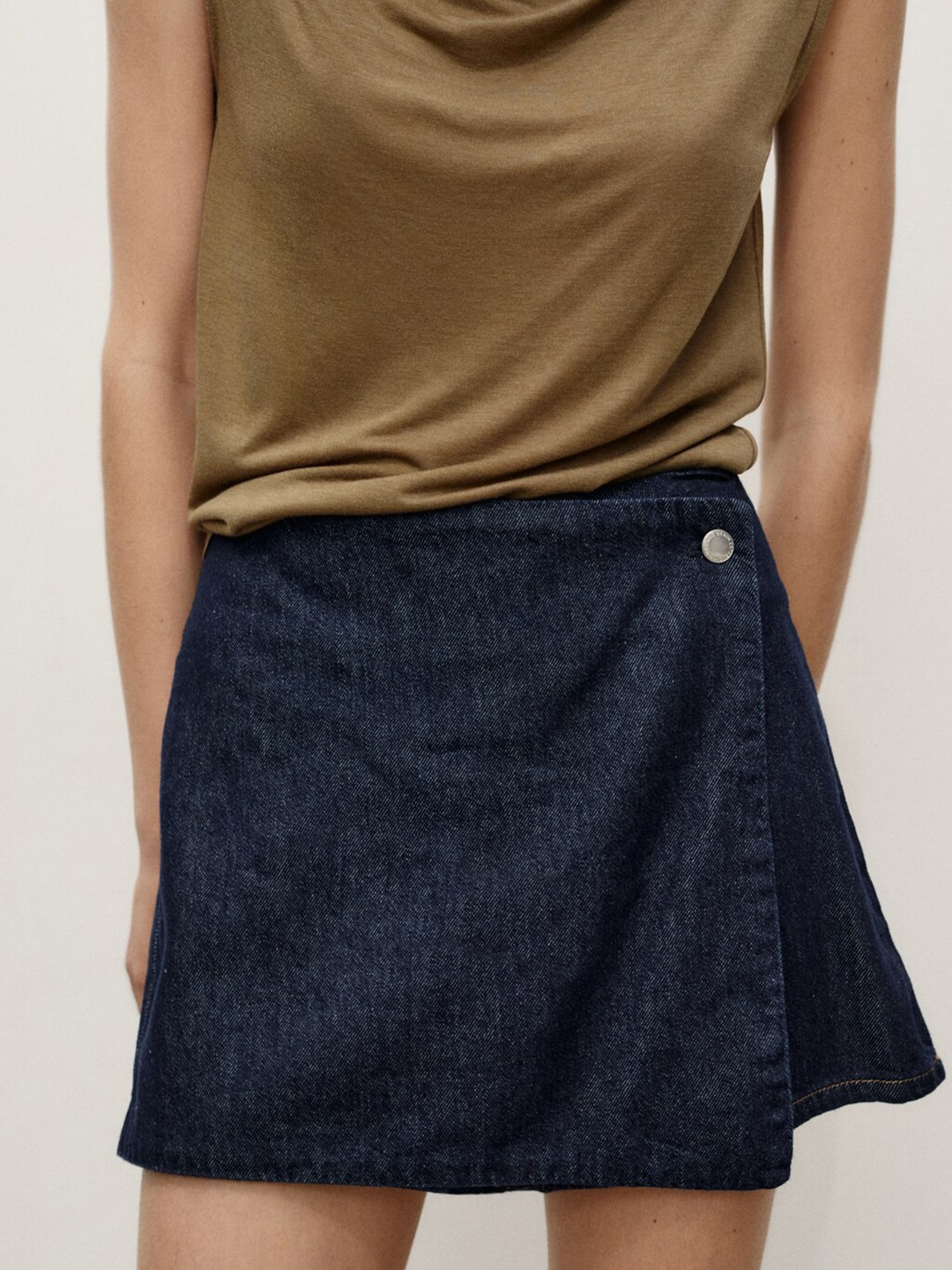 MANGO Pure Cotton Mini Denim Skorts