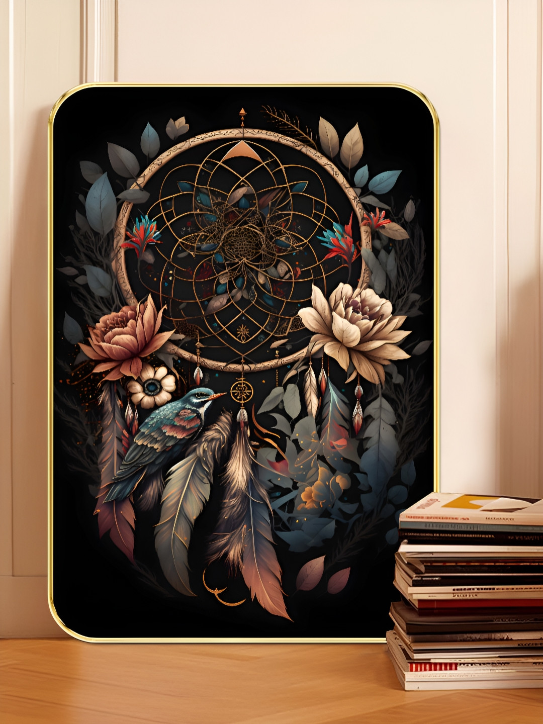 Livin'luxe Black & Brown Dreamcatcher Wooden Wall Art