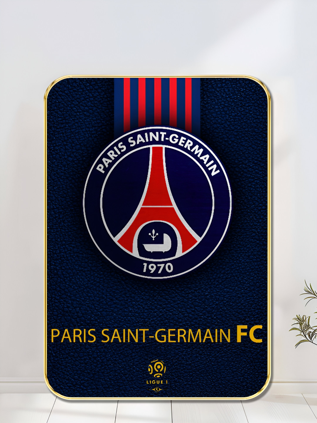 Livin'luxe Blue & Red Paris Saint-Germain FC Printed Wooden Wall Art