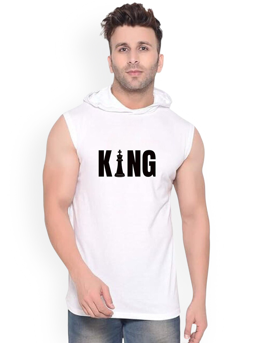 Fashnobic King Printed Gym Vests K__Print-186_gym_vest White M