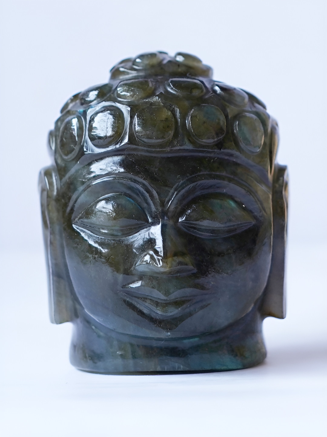 Zhupuk Blue Crystal Glossy Prayer Room Medium Showpiece - 1 Inches