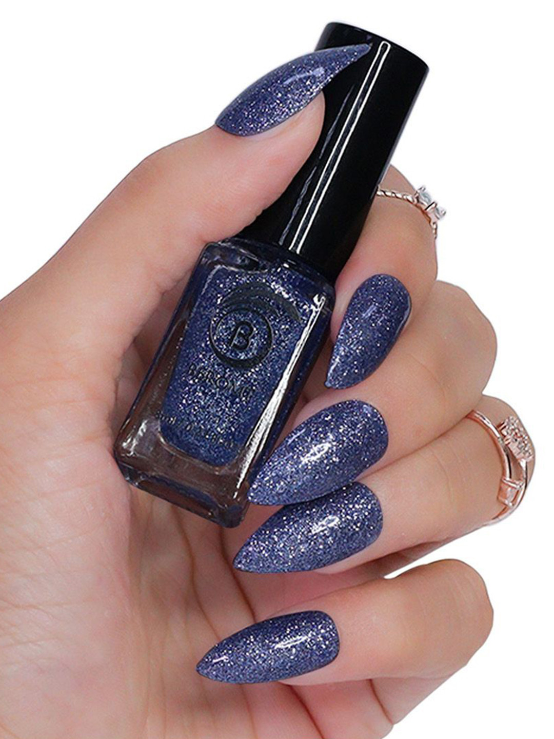 BEROMT Reflective Glitter Quick Dry Nail Polish- 8 ml- BNP 317 - Blue
