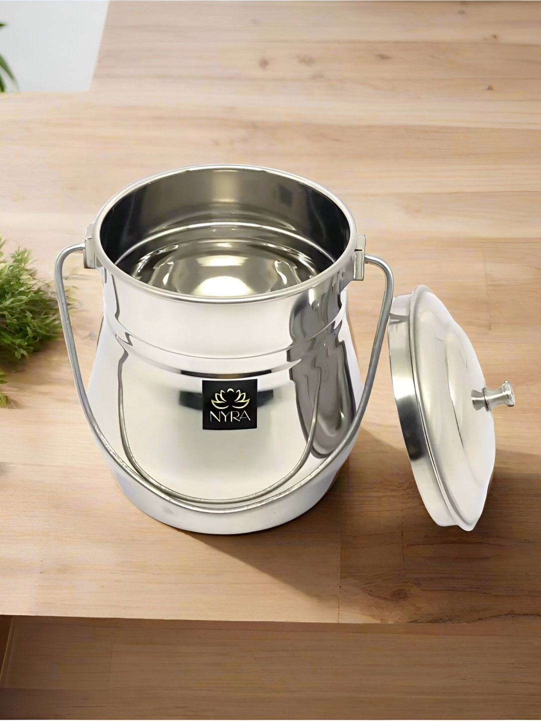 Nyra Kitchenware Steel Stainless Steel Dishwasher Safe Flip Top Milk Pitcher-1.6L