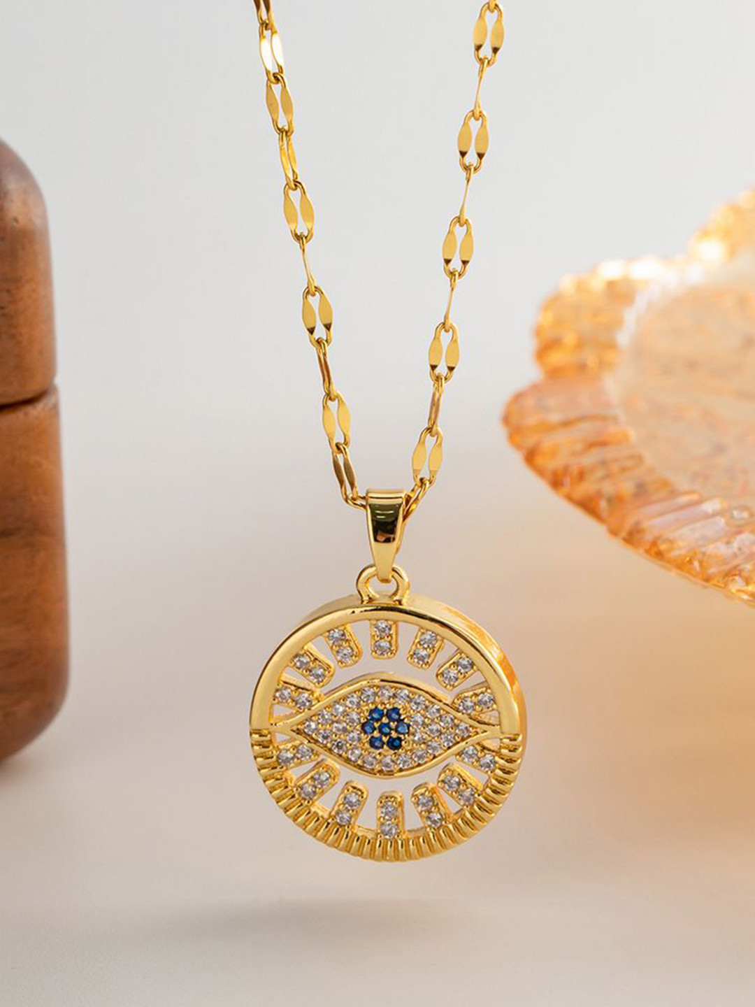 Aiza 18KT Gold Plated Divine Defender Pendant Pendant with chain