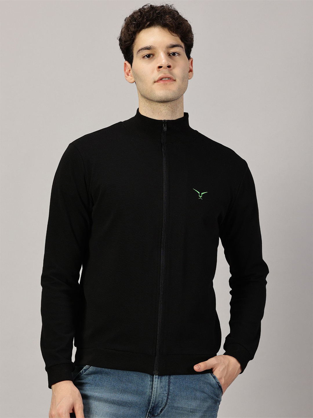 LEON Men Full Sleeve High Neck Sweatshirt