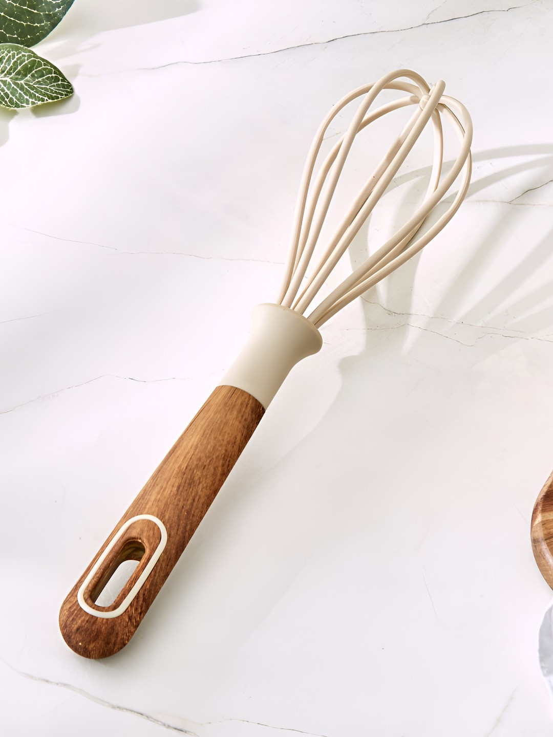 Home Centre Chefs Pride Cream-Colored & Brown Textured Cerro Whisk